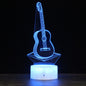 Crack Base Musical Instrument Series Creative 3D Colorful LED Decorative Night Light, Remote Control Version