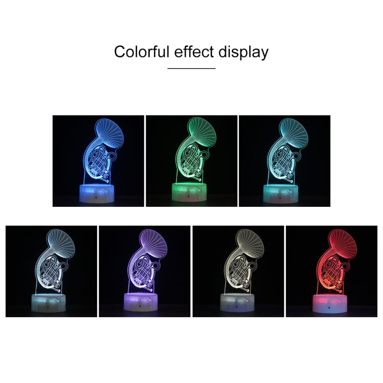 Crack Base Musical Instrument Series Creative 3D Colorful LED Decorative Night Light, Remote Control Version