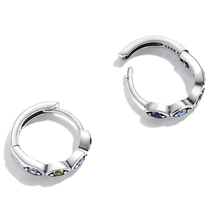 S925 Sterling Silver Devil Eye Zircon Women Earrings, Devil Eye Zircon