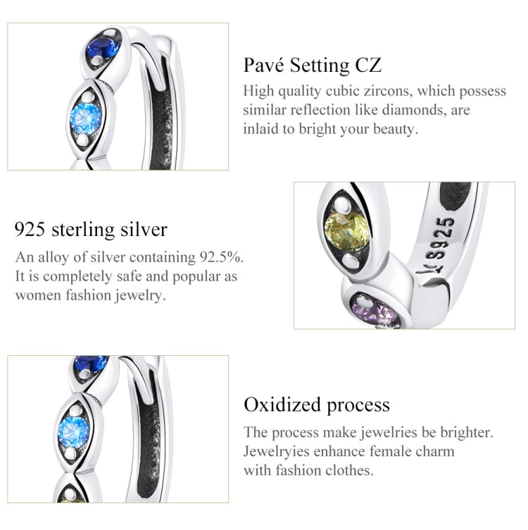 S925 Sterling Silver Devil Eye Zircon Women Earrings, Devil Eye Zircon