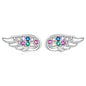 S925 Sterling Silver Colorful Zircon Wing Ear Stud Women Earrings, Zircon Wing