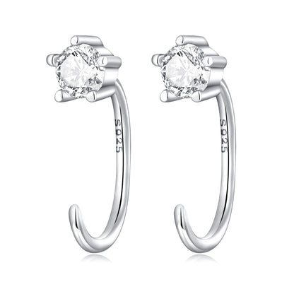 S925 Sterling Silver Sparkling Ear Hook Women Earrings, Sparkling Ear Hook