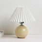 Pleated Lampshade Cozy Bedside Night Light Modern Ceramic Desk Lamp 220V