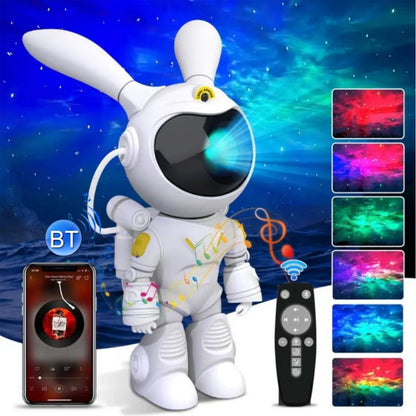 G001 Space Rabbit Starry Sky Projection Lamp Bluetooth Speaker 2 in 1 Laser Light