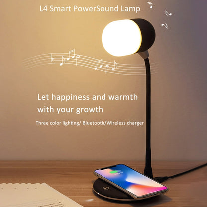 L4 Multifunctional Wireless Charging LED Desk Lamp Bluetooth 5.0 Speaker