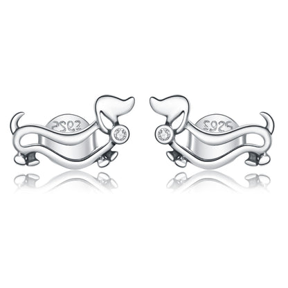 S925 Sterling Silver Cute Dog Women Earrings, Cute Dog