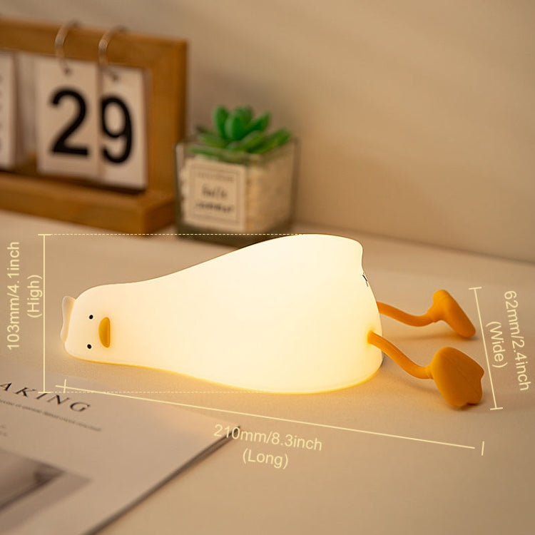 1W USB Charging LED Lie Flat Duck Silicone Touch Sensing Night Light