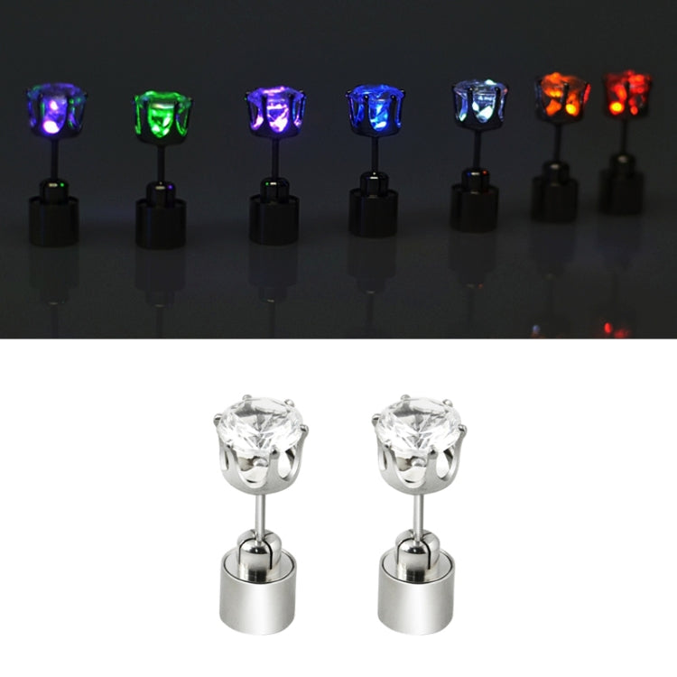 1 Pair Fashion LED Earrings Glowing Light Up Diamond Earring Stud