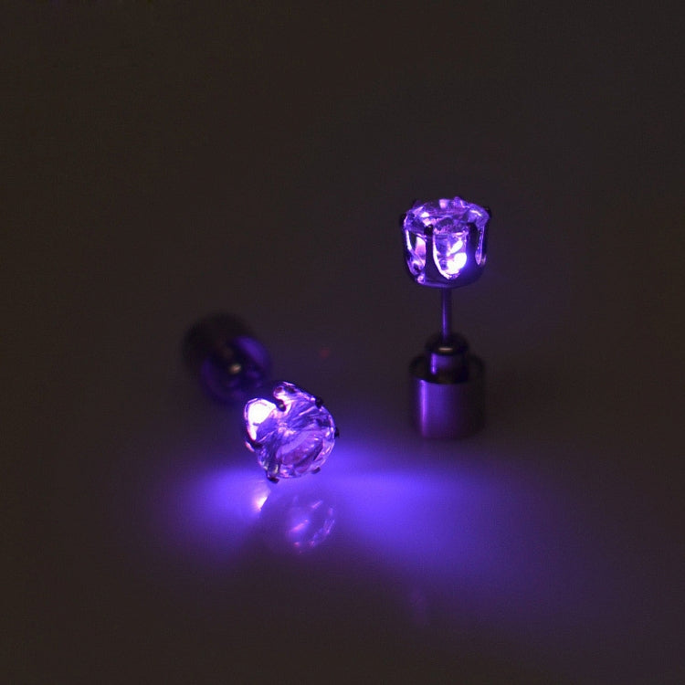 1 Pair Fashion LED Earrings Glowing Light Up Diamond Earring Stud, Diamond