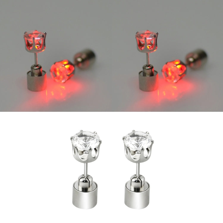 1 Pair Fashion LED Earrings Glowing Light Up Diamond Earring Stud