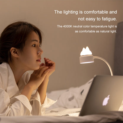 Cat Shape Double Light Source Design LED Desk Night Lamp, Support 3 Brightness Control