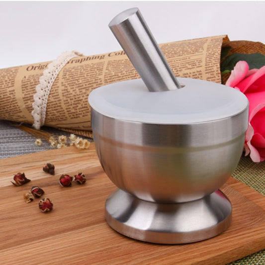 Kitchen Stainless Steel Garlic Food Mortar with Cover