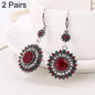 2 Pairs Ethnic Sun Flower Style Rhinestone Earrings Long Earbobs, JEW2030JL, JEW2030JR, JEW2030SB, JEW2030SD, JEW2030SL, JEW2030SR