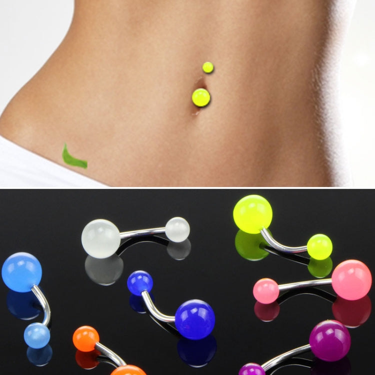 7pcs Night Fluorescent Acrylic Belly Button Ring Random Color Delivery