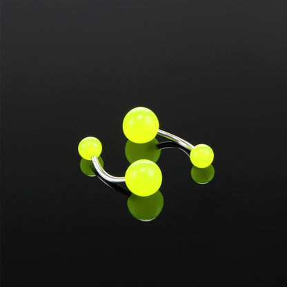 7pcs Night Fluorescent Acrylic Belly Button Ring Random Color Delivery