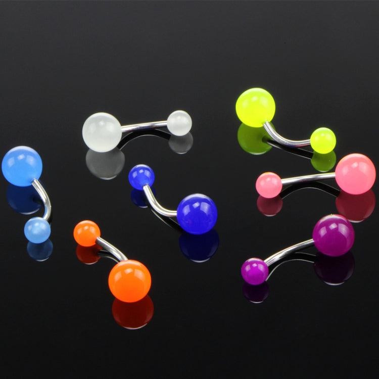 7pcs Night Fluorescent Acrylic Belly Button Ring Random Color Delivery