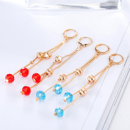 Personality Sweet Fairy Qualities Fashion Long Tassel Crystal Earrings