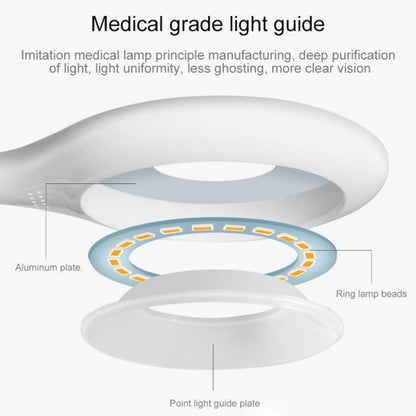 28 LEDs Flexible Goose Neck Hollow Ring Design Eye Protection Light with Clip & Small Night Light Function