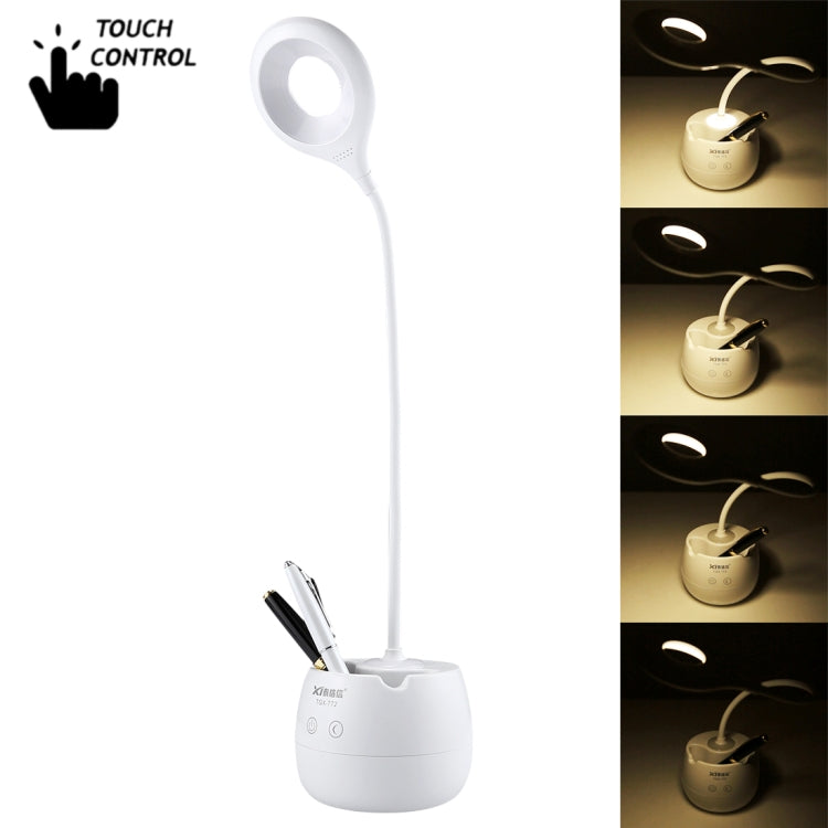 28 LEDs Flexible Goose Neck Hollow Ring Design Eye Protection Light with Pen Holder / Small Night Light Function