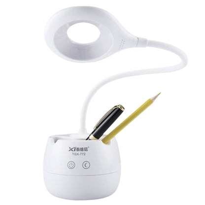 28 LEDs Flexible Goose Neck Hollow Ring Design Eye Protection Light with Pen Holder / Small Night Light Function