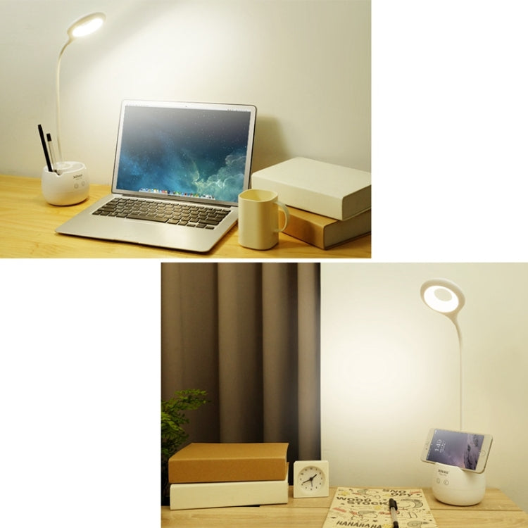 28 LEDs Flexible Goose Neck Hollow Ring Design Eye Protection Light with Pen Holder / Small Night Light Function