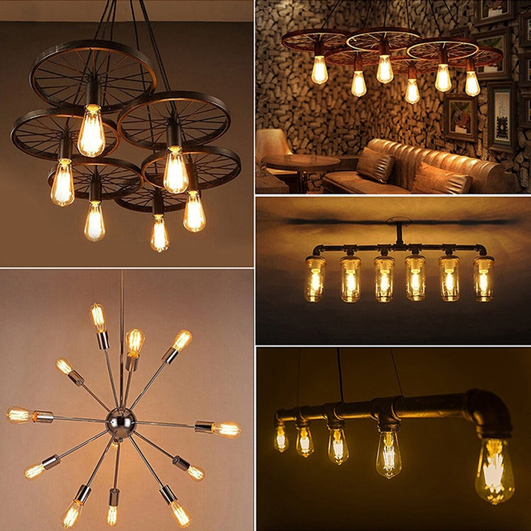 ST64 E27 4W 4 LEDs 600 LM 3000K Retro Dimming LED Filament Light Bulb Energy Saving Light, AC 220V