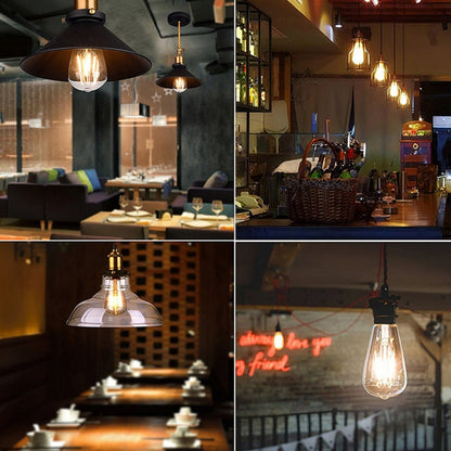 ST64 E27 4W 4 LEDs 600 LM 3000K Retro Dimming LED Filament Light Bulb Energy Saving Light, AC 220V