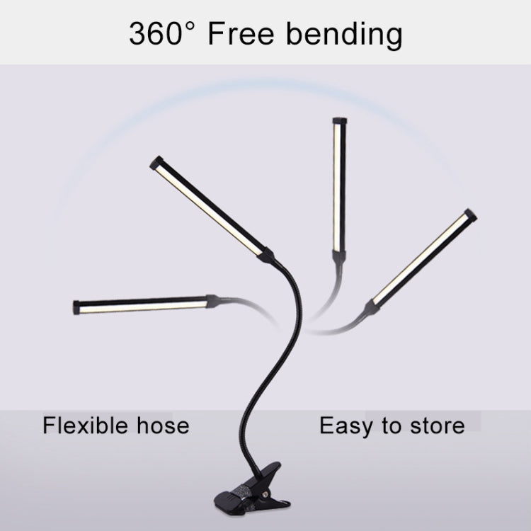 LED Desk Lamp 8W Folding Adjustable Eye Protection Table Lamp, USB Plug-in Version + Power Plug