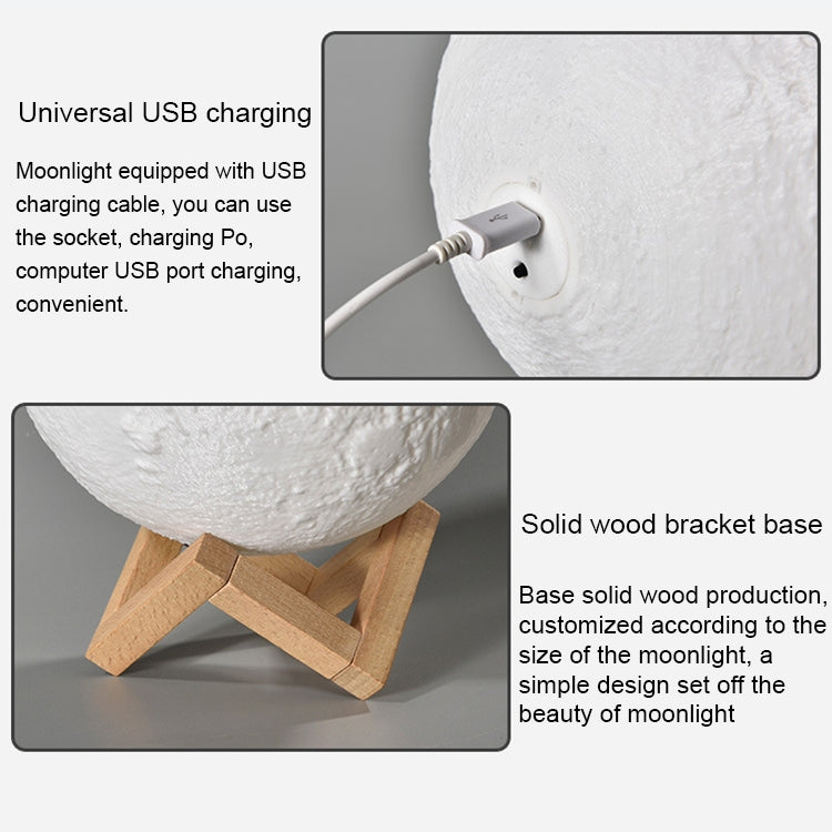 USB Charging LED Energy-saving Night Light with Wooden Holder Base