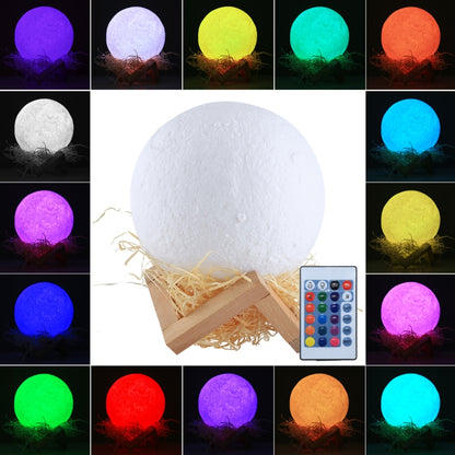 USB Charging 16-color Changing LED Energy-saving Night Light with Wooden Holder Base & Remote Control