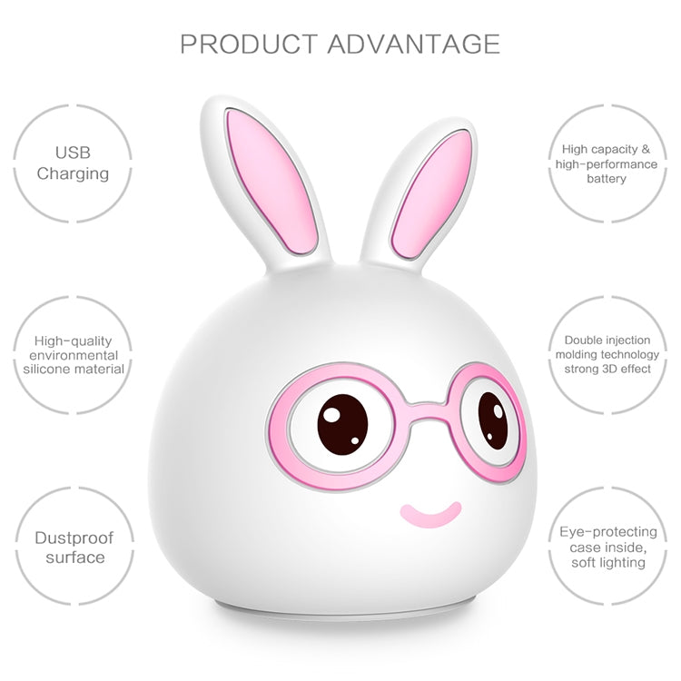 Happy Rabbit Creative Touch 3D LED Decorative Night Light, AAA Battery Version