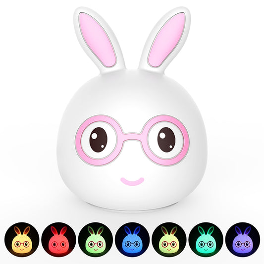 Smiling Rabbit Creative Touch 3D LED Decorative Night Light, USB Charging Version