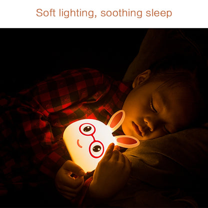 Smiling Rabbit Creative Touch 3D LED Decorative Night Light, USB Charging Version