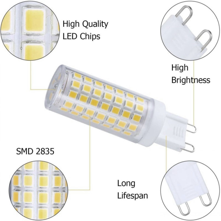 G9 102 LEDs SMD 2835 2800-3200K LED Corn Light, AC 110V