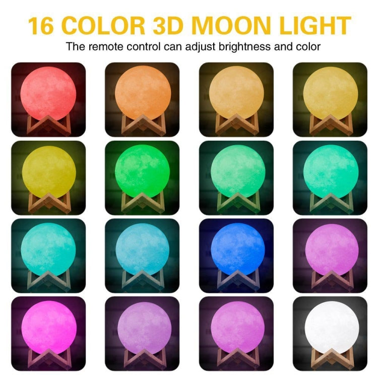 USB Charging 16-Color Dimming LED Night Light with Remote Control & Wooden Holder