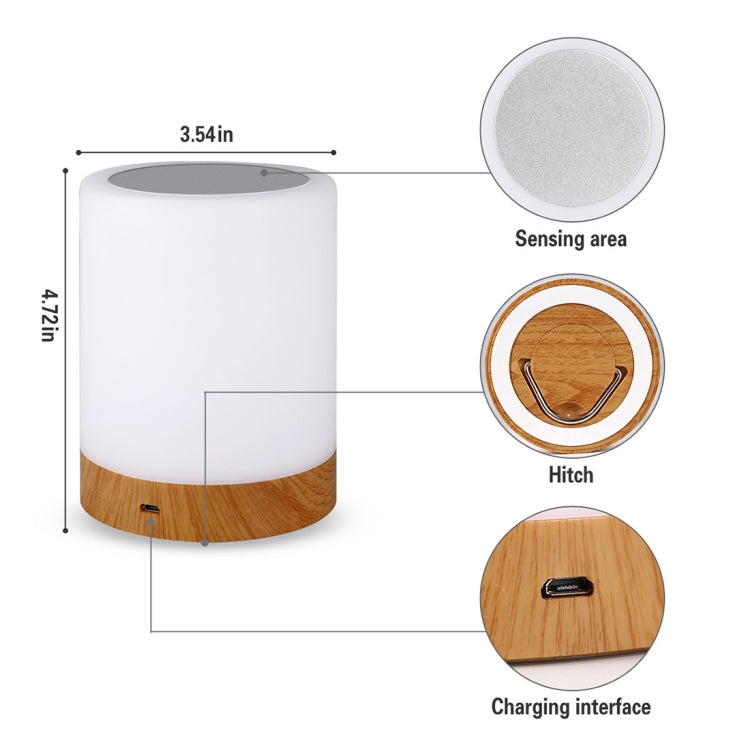 Colorful Creative Wood Grain Charging Night Light Touch Atmosphere Light