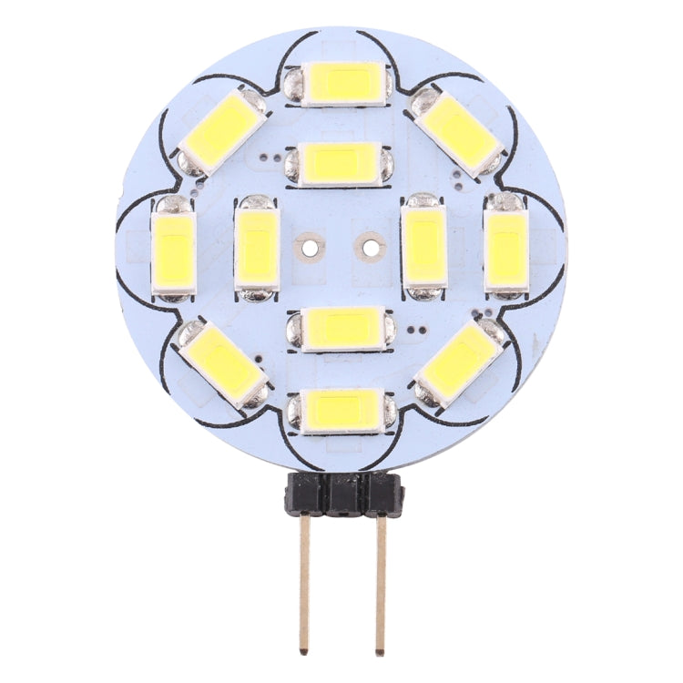 G4 12 LEDs SMD 5730 360LM 2800-3200K Round Shape Stepless Dimming Energy Saving Light Pin Base Lamp Bulb, DC 12V