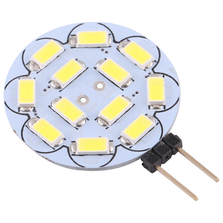 G4 12 LEDs SMD 5730 360LM 2800-3200K Round Shape Stepless Dimming Energy Saving Light Pin Base Lamp Bulb, DC 12V