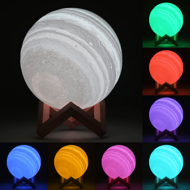 USB Charging 7-Color Changing Energy-saving LED Night Light with Wooden Holder Base