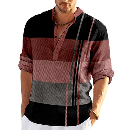 Elevate Your Style: Men's Business Slim Casual Shirt with Stripes