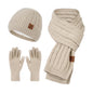 Knitting Hat, Scarf, and Gloves Three-Piece Set