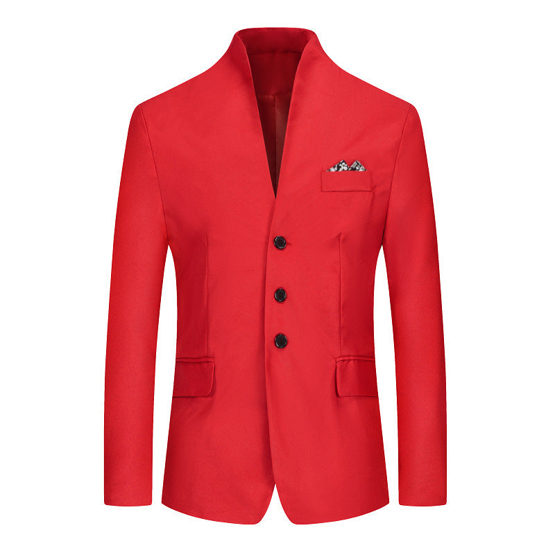 Classic Men's Solid Color Three-Button Suit: