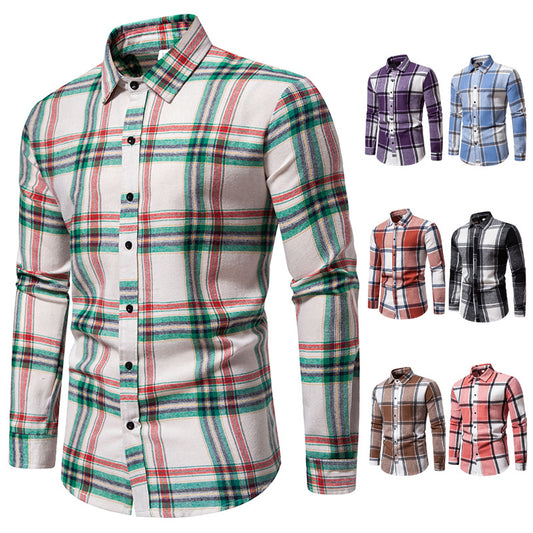 Men's Plaid Loose Casual Long Sleeves Shirt