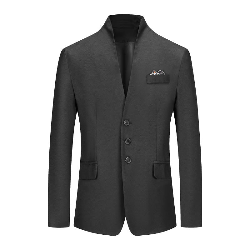 Classic Men's Solid Color Three-Button Suit: