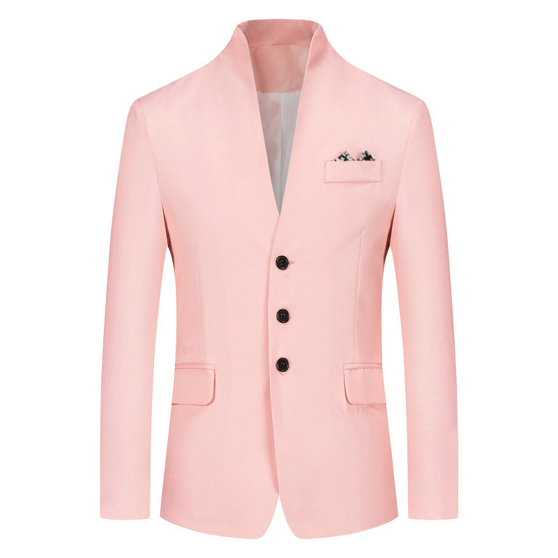 Classic Men's Solid Color Three-Button Suit: