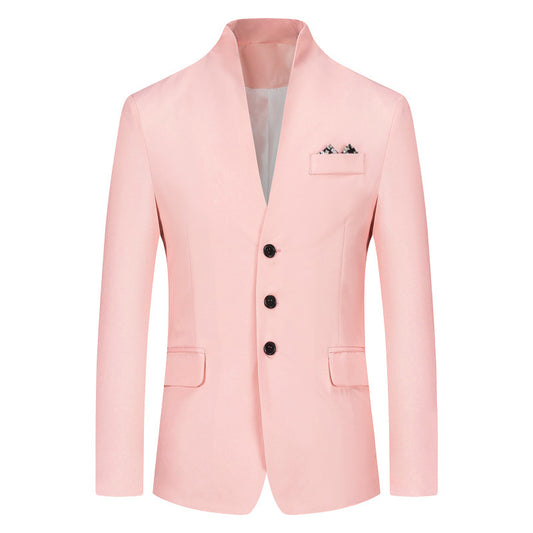 Classic Men's Solid Color Three-Button Suit: