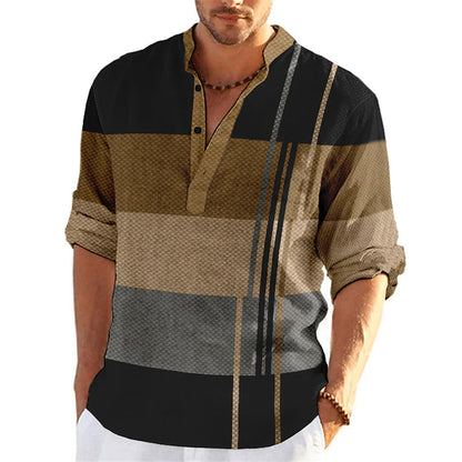 Elevate Your Style: Men's Business Slim Casual Shirt with Stripes