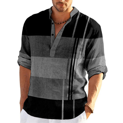 Elevate Your Style: Men's Business Slim Casual Shirt with Stripes