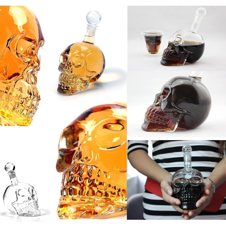 Crystal Glass Skull Bottle for Vodka & Whiskey & Beer Liqueur & Red Wine & Other Beverage