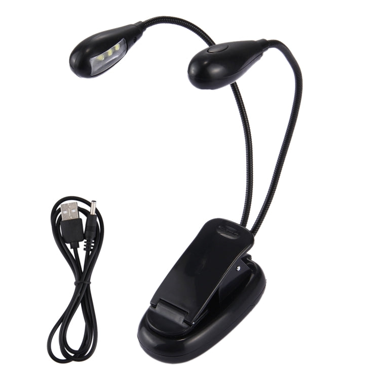 Dual Arms Clip On LED Light For Reading Camping Hiking